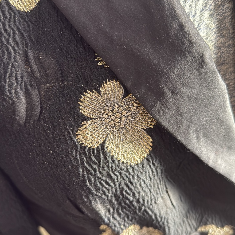 Etro Black Blazer with Gold Floral Embroidery - Picture 2 of 4